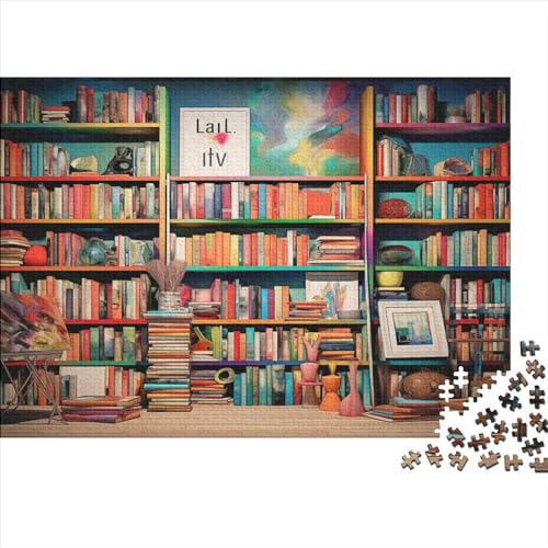 Bücherregal Puzzle - 500 Teile Puzzle Für Erwachsene Und Kinder Ab 14 Jahren Puzzle Im Für Wohnkultur Kunstpuzzle von Eminyntia