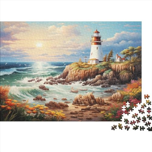 Leuchttürme an der Küste Puzzle - 300 Teile Puzzle Für Erwachsene Und Kinder Ab 14 Jahren Puzzle Im Für Wohnkultur Kunstpuzzle von Eminyntia