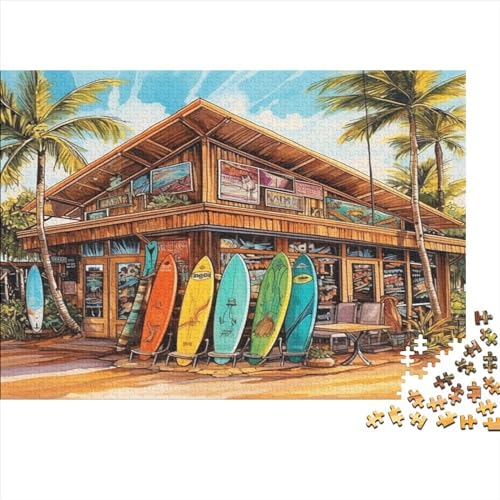 Strand-Shop Puzzle - 300 Teile Puzzle Für Erwachsene Und Kinder Ab 14 Jahren Puzzle Im Für Wohnkultur Kunstpuzzle von Eminyntia