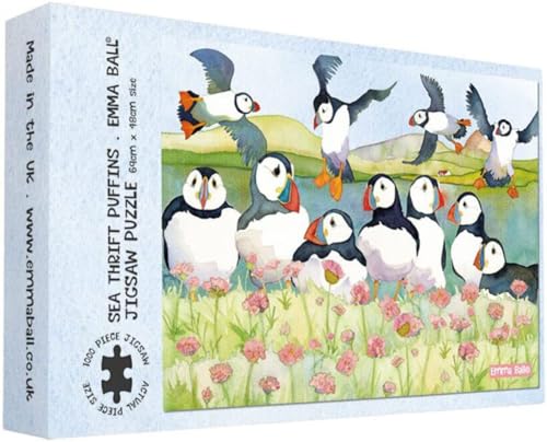 Emma Ball 1000 Piece Jigsaw Puzzle Puffins and Sea Thrift Made in The UK von Emma Ball