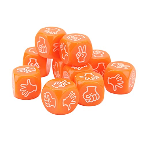 Würfelset, 10 Stück 2 cm Antioxidative Spielwürfel aus Kunststoff für die Familie (Orange) von Emoshayoga