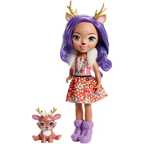 Enchantimals Huggy Cute Danessa, Hirschpuppe und Sprint-Figur von Enchantimals