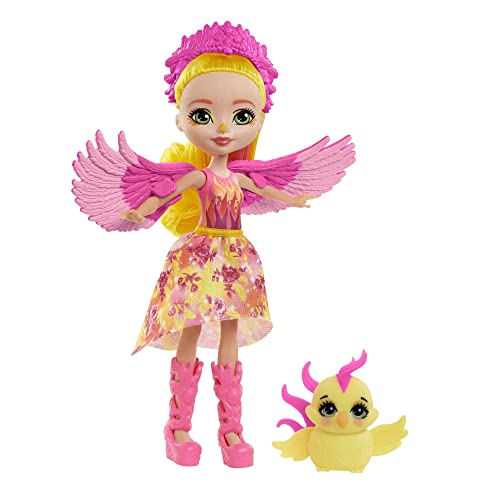 Enchantimals GYJ04 - Falon Phoenix Puppe, Aus Der Royals Kollektion Mit Tierfreundin Sunrise, Tolles Geschenk Für Kinder Von 3 Bis 8 Jahren, Dunkelviolett, 15,2 cm von Enchantimals