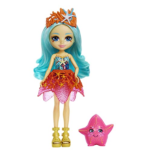 Enchantimals HCF69 - Royal Staria Starfish-Puppe (15,2 cm) & Beamy aus Königreich Oceana, kleine Puppe mit abnehmbarem Rock & Zubehör, Spielzeug Geschenk für Kinder ab 3 Jahren von Enchantimals