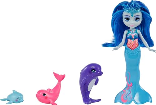 Enchantimals HCF72 - Royal Dorinda Dolphin Puppen-Familie (ca. 15 cm) mit Abnehmbarer Flosse und 3 Seepferdchen-Tierfiguren, tolles Spielzeug Geschenk für Kinder ab 3 Jahren von Enchantimals