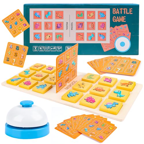 Encuryna Brettspiel Holzspielzeug, 2-in-1 Dinosaurier und Zahlen Memory Game Match Lernspielzeug, Family Brettspiele Gedächtnisspiele, Kinder Lernspiele for ab 3 Jahren von Encuryna