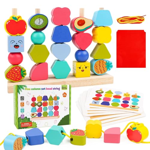 Montessori Spielzeug ab 2 3 4 5 6 Jahre, Holzspielzeug mit Steckspiel, Fädelspiel, Bausteinen & Stapelsteinen, Sortierspiel & Lernkarten, Pädagogisches Lernspiele Geschenk für Baby, Jungen & Mädchen Montessori Spielzeug ab 2 3 4 5 6 Jahre, Holzspielzeug mit Steckspiel, Fädelspiel, Bausteinen & Stapelsteinen, Sortierspiel & Lernkarten, Pädagogisches Lernspiele Geschenk für Baby, Jungen & Mädchen von Encuryna