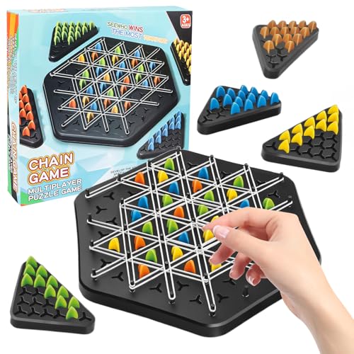 Triggle Spiel Gummibänder,Triggle Game, Klassisches Schachspiel, Spiel Mit Gummibändern Dreieck, Ketten Dreieck Spiel, Dreiecksschachbrettspiel, Brain Games Triggle von Encuryna