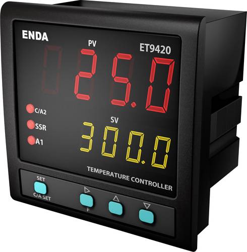 Enda ET9420-230 PID Temperaturregler Pt100, J, K, T, S, R Relais 2 A, SSR (L x B x H) 88 x 96 x 96mm von Enda