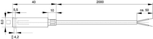 Enda Temperatursensor K10-TC-J-40x8x8-2M Fühler-Typ J Messbereich Temperatur-50 bis 400°C Kabellä von Enda