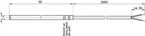 Enda Temperatursensor K1-PT100-S-6x50-2M-2L Fühler-Typ Pt100 Messbereich Temperatur-50 bis 200°C K von Enda