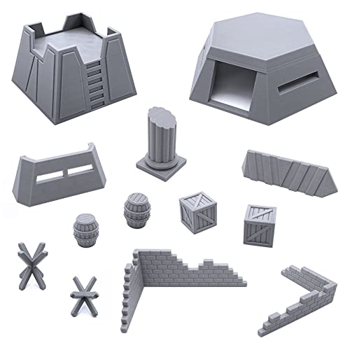 EnderToys Scenery Bundle, Terrain Scenery for Tabletop 28mm Miniatures Wargame, 3D Printed and Paintable von EnderToys