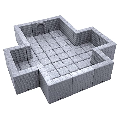 EnderToys Verriegelbare Dungeon-Fliesen – Kreuzkammer, Geländelandschaft, Tischplatte, 28 mm, Miniaturen, Rollenspiel, 3D-Druck, lackierbar von EnderToys