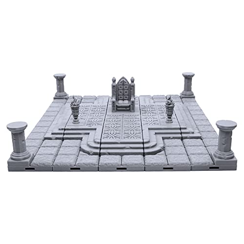 EnderToys Verschließbare Dungeon-Fliesen - Thronenzimmer, Terrain-Landschaft, Tischplatte, 28 mm Miniaturen, Rollenspiel, 3D-gedruckt, lackierbar von EnderToys