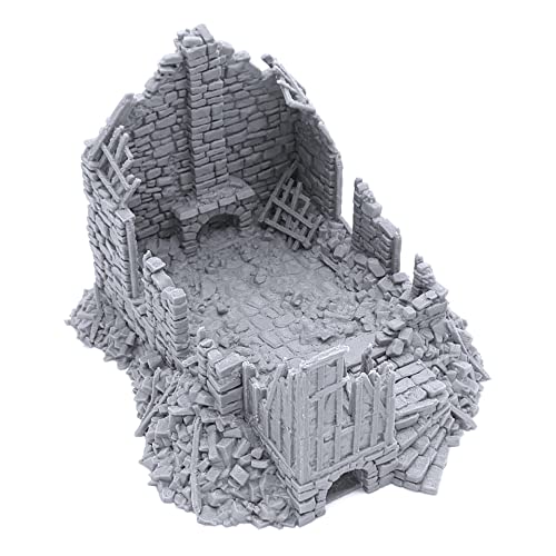 Ruined Barlyway Cottage by Printable Scenery, 3D Printed Tabletop RPG Scenery and Wargame Terrain 28mm Miniatures von EnderToys