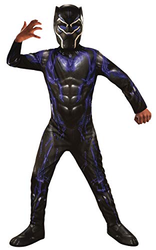 Rubies 700658_L Disfraz Avengers Schwarzer Black Panther Battle Endgame Classic-Kostüm, bunt, L (7-9 AÑOS) von Rubie's