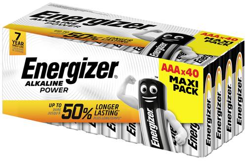 Energizer Power Micro (AAA)-Batterie Alkali-Mangan 1.5V 40St. von Energizer