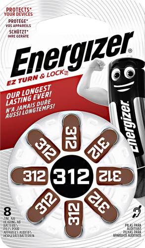 Energizer Knopfzelle ZA 312 1.4V 8 St. 160 mAh Zink-Luft Hearing Aid PR41 von Energizer