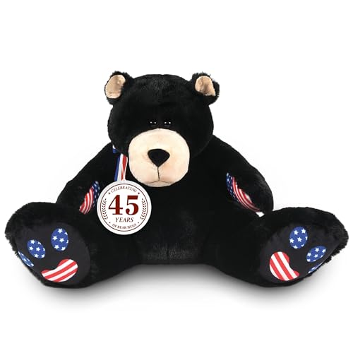 Enesco Boyds Bears Bubba Bearsevelt Plüsch-Teddybär, Stofftiere, Sammlerstück, Premium, weiche Teddybär-Plüschtiere für Kinder ab 1 Jahren, patriotischer schwarzer Bär mit USA-Flagge, 35,6 cm von Enesco