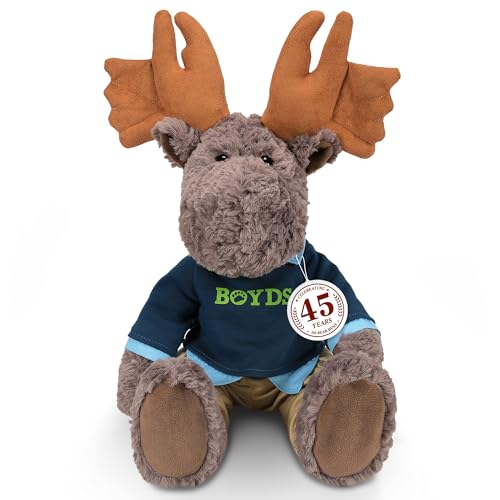 Enesco Boyds Bears Marshall Moxley Elch Plüsch-Teddybär, Stofftiere, Sammlerstück, Premium-Teddybär, Plüschtiere für Kinder ab 1 Jahren, mehrfarbig, 47 cm von Enesco