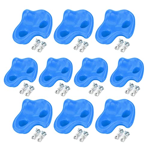 Enforose 10PCS Felsklettern hält, Kunststoff Klettern Kinder Hand Füße Halten, für Innen-Außen - Spielplatz Spielplatz-Set（Blue） von Enforose