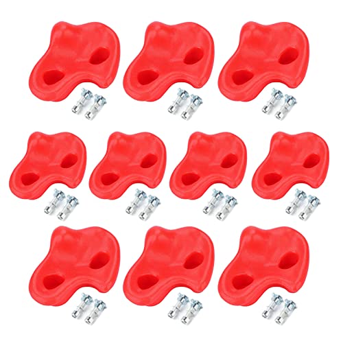 Enforose 10PCS Felsklettern hält, Kunststoff Klettern Kinder Hand Füße Halten, für Innen-Außen - Spielplatz Spielplatz-Set（Red） von Enforose