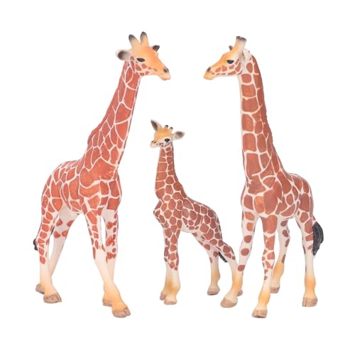 Enforose 3-teiliges realistisches Giraffen-Figurenset mit Giraffenjunges, Giraffen-Figuren-Simulation, Giraffenfamilie, Actionfiguren-Set für die Sammlung von Enforose