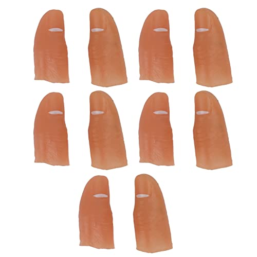 Enforose 5 Paar magisch leuchtende Daumenspitzen-Lichter, Finger-Leucht-Daumen für Erwachsene, einfache Bedienung, gefälschte Fingerlichter für Halloween (White) von Enforose