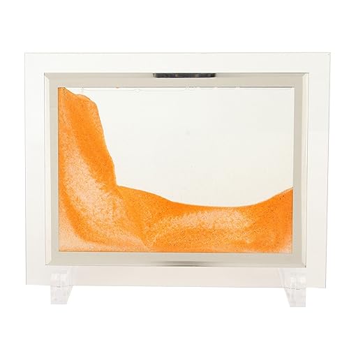 Enforose Bewegliches Sandkunstbild, 7 Zoll dynamisches Sandbild 3D Deep Sea Dynamic Desktop bewegliche Sandkunst für Büro-Desktop-Kunstdekor (Yellow) von Enforose