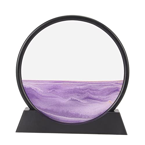 Enforose Moving Sand Art Liquid Motion, 12 Zoll bewegliches Sand Art Bild, 360 Grad drehbar, 3D Liquid Motion Tiefsee-Sandlandschaft, Heimdekoration (Purple) von Enforose