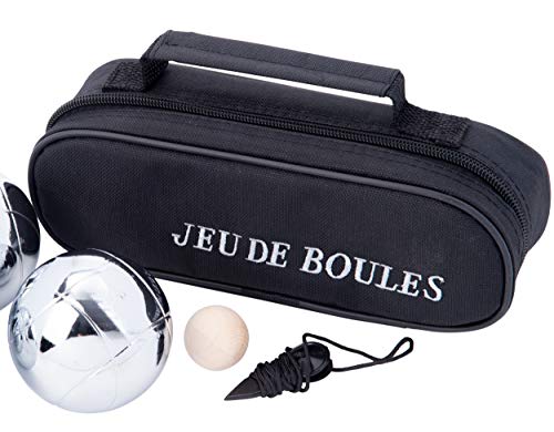 Engelhart - 010121 - Tasche mit 3 Boules Triplette Set - Praktisch - Pétanque-Spiel - Outdoor-Aktivität - Pétanque-Boules - Holz-Cochonnet - Einfache Handhabung - Ab 6 Jahren von Engelhart