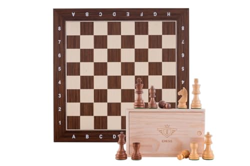 Engelhart - 170496 - Großes Luxuriöses Schachspiel mit Koordinaten - Braun - 50 cm - Schachbrett aus Ahorn- und Cassia-Holz mit Intarsien - Gewichtete, Geschnitzte Figuren - Ab 6 Jahren Engelhart - 170496 - Großes Luxuriöses Schachspiel mit Koordinaten - Braun - 50 cm - Schachbrett aus Ahorn- und Cassia-Holz mit Intarsien - Gewichtete, Geschnitzte Figuren - Ab 6 Jahren von Engelhart
