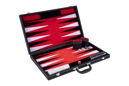 Engelhart - 250538 - Backgammon 21" - Filzauflage - grün/schwarz/weiß von Engelhart