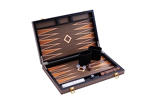 Engelhart- 250540 - Luxus-Backgammon – 15 Zoll – Nussbaumfurnier, lackiert von Engelhart