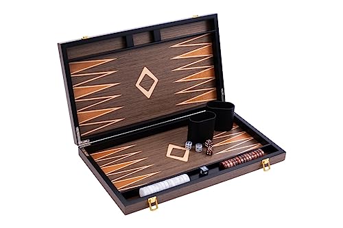 Engelhart- 250547 - Luxus-Backgammon – 18 Zoll – Nussbaumfurnier, lackiert von Engelhart