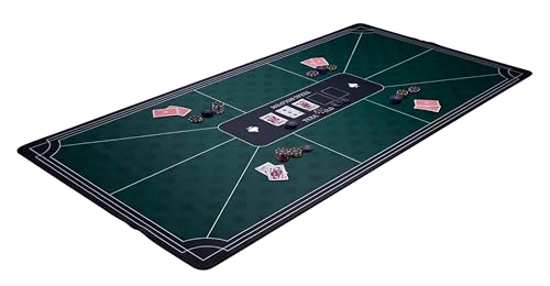 Engelhart - 320996 – Pokermatte grün – rutschfeste Spielfläche 180 cm x 90 cm – Dicke: 3 mm – bedruckte Tischdecke aus Polyester und Gummi – Zubehör für Casinospiel von Engelhart