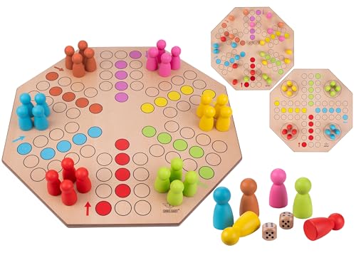 Engelhart - 340761 - Ludo Jumbo - Gesellschaftsspiel aus Holz 50 x 50 cm - Traditionelles, wendbares Spiel für 2 bis 6 Spieler - Strategie und Spaß für Familienspiele - Holzspielzeug Engelhart - 340761 - Ludo Jumbo - Gesellschaftsspiel aus Holz 50 x 50 cm - Traditionelles, wendbares Spiel für 2 bis 6 Spieler - Strategie und Spaß für Familienspiele - Holzspielzeug von Engelhart