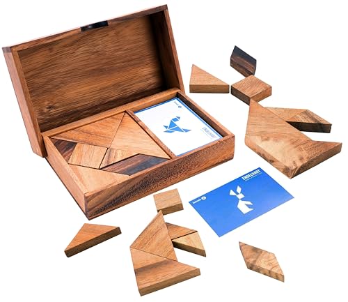 Engelhart –350100- Doppel-Tangram aus Holz – ökologisches Holzspiel – 1 und 2 Spieler – Maße: 4 x 19,2 x 12,5 cm – ab 4 Jahren von Engelhart