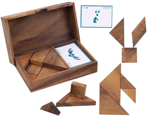 Engelhart - 350103 - Doppeltangram Tiere aus Holz - Holzpuzzle - Ökologisches Holzspiel - 1 und 2 Spieler - ab 4 Jahren von Engelhart