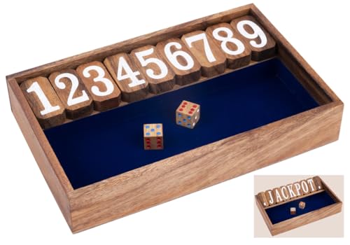 Engelhart - 350121 - Shut The Box für 2 Spieler - Würfelspiel - Caféspiel - Familienspiel - Ökologisches Holzspiel - ab 6 Jahren von Engelhart