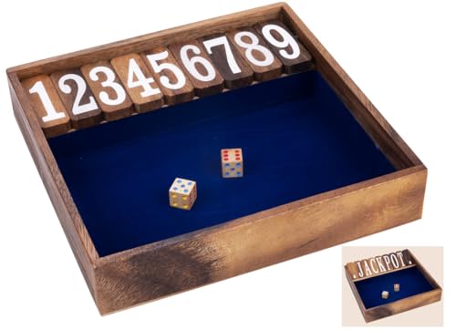 Engelhart - 350123 - Shut The Box für 2 Spieler - Würfelspiel - Caféspiel - Familienspiel - Ökologisches Holzspiel - ab 6 Jahren von Engelhart