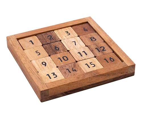 Engelhart – 350240- Taquin-Sudoku in Holzkiste – Rätsel Schwierigkeitsgrad mittelschwer – 2 Spielvarianten – umweltfreundliches Spiel – 12 x 12 cm von Engelhart