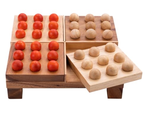 Engelhart – 350250- Quinto aus Holz – schwedisches Holzspiel für 2 Spieler – Strategiespiel – Brettspiel – 20,5 x 20,5 x 5 cm von Engelhart