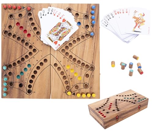 Engelhart - 350261 - Tockspiel aus Holz - 4 Spieler - Ökologische Holzbox - Traditionelles kanadisches Gesellschaftsspiel - Brettspiel mit Karten - 2 bis 4 Spieler Engelhart - 350261 - Tockspiel aus Holz - 4 Spieler - Ökologische Holzbox - Traditionelles kanadisches Gesellschaftsspiel - Brettspiel mit Karten - 2 bis 4 Spieler von Engelhart