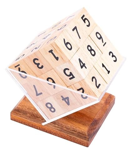 Engelhart – 350400- Cube Sudoku – Holz-Denkspiel Schwierigkeitsgrad schwierig – 27 Teile – Lösung im Spiel – 1 Spieler von Engelhart