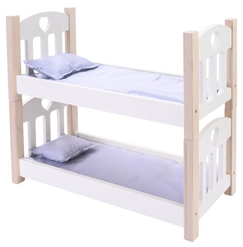 Engelhart – 606010 – Puppen-Etagenbett aus Holz grau/weiß – 50 x 26 x 47 cm – ab 3 Jahre Engelhart – 606010 – Puppen-Etagenbett aus Holz grau/weiß – 50 x 26 x 47 cm – ab 3 Jahre von Engelhart