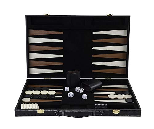 Engelhart - Tolles Backgammon-Spiel aus Holz mit Kunstleder-Lackierungen - 250504 von Engelhart