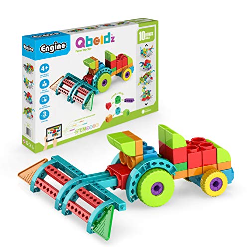 Engino QBOIDZ Harvest Hero Farm Traktor Bausteine Spielzeug für Kinder ab 4 Jahren, Enthält 10 Bonusmodelle von Engino