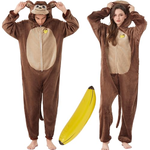 Affen Kostüm Erwachsene Tier Onesie Herren Damen Affe Pyjama Halloween Karneval Affenkostüm Tier Cosplay Costume Unisex Affen Kostüm Erwachsene Tier Onesie Herren Damen Affe Pyjama Halloween Karneval Affenkostüm Tier Cosplay Costume Unisex von Enhenenhen