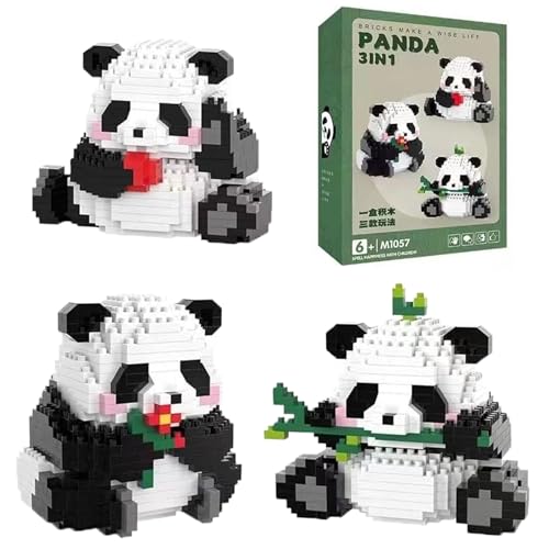 EnixwH 3 In1 Panda Bausteine Set 686 Stück Mini Klemmbausteine Panda Mini Bausteine Niedlich Bricks Tier Building Block Set Klemmbausteine Tiere Bauspielzeugsteine Konstruktionsspielzeug von EnixwH